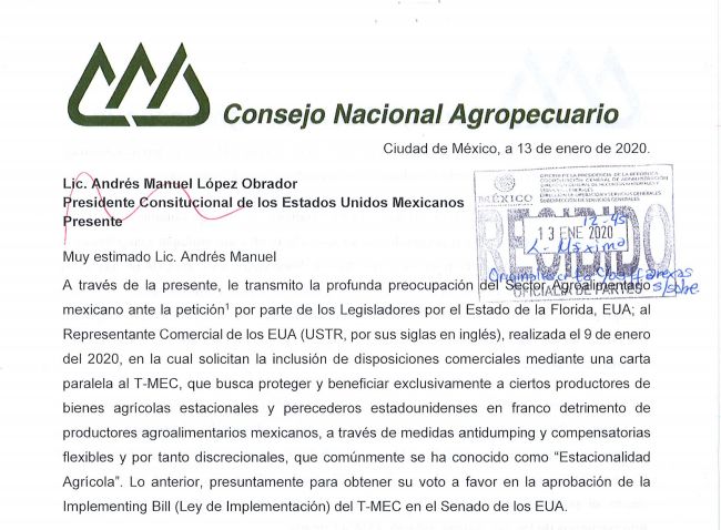 Piden agroempresarios a AMLO rechazar cláusula de estacionalidad de EE.UU.